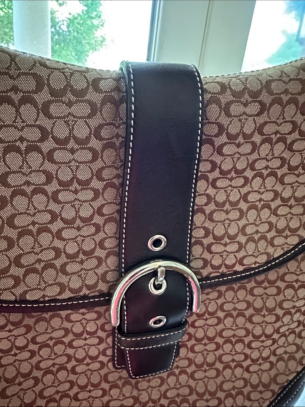Classic Monogram Shoulder Bag in Brown and Black - Picture 5 of 10